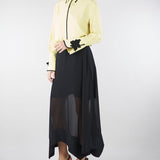 Gonna Nero in georgette con fondo asimmetrico GO01001TACE0005 V0003 SIMONA CORSELLINI 