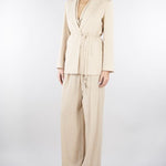 Pantalone Beige wide leg con doppia pences PA00601TVIS0025 V0778 SIMONA CORSELLINI 