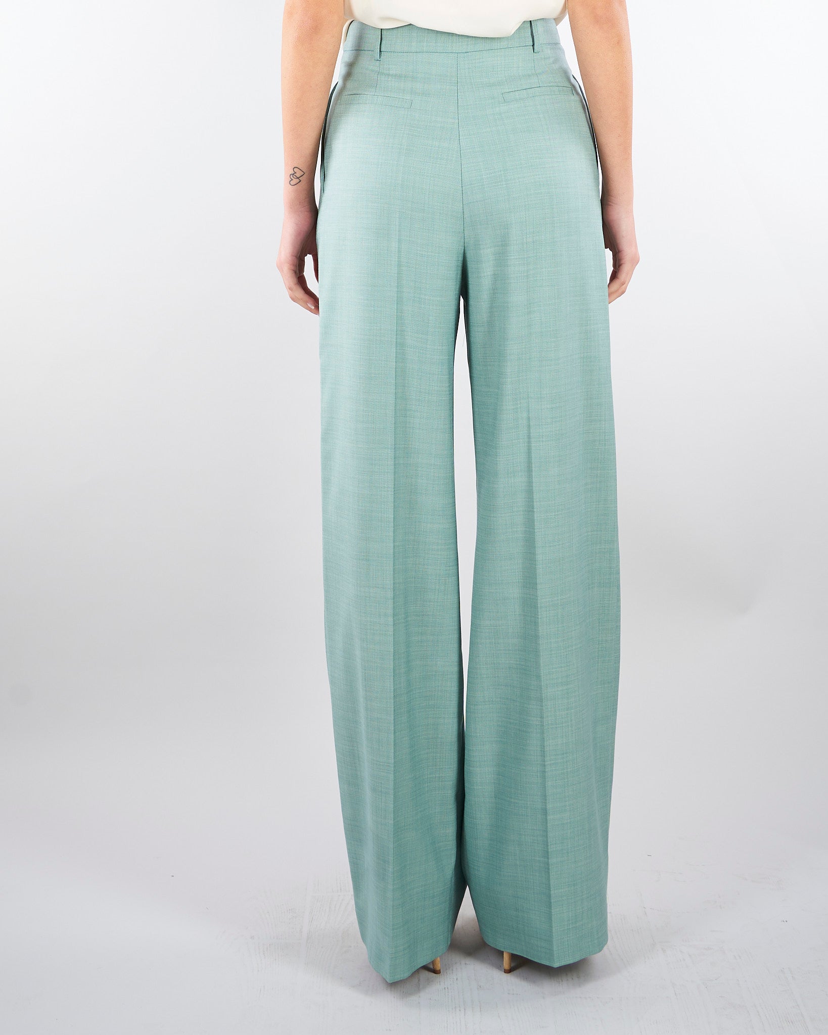Pantalone Salvia in tramato light PA01201TTEL0014 V0768 SIMONA CORSELLINI 