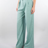 Pantalone Salvia in tramato light PA01201TTEL0014 V0768 SIMONA CORSELLINI 