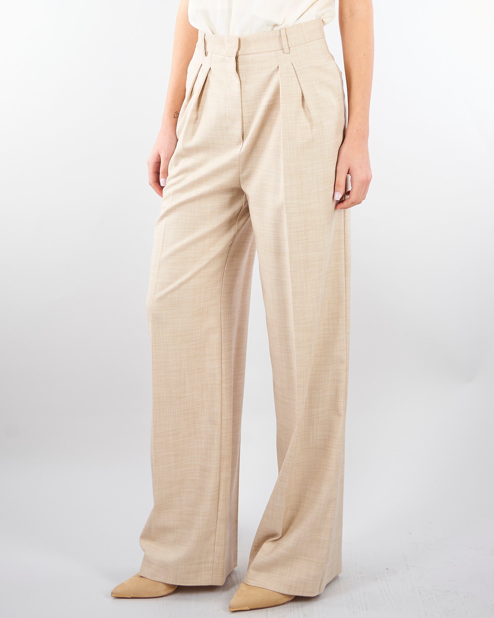 Pantalone Beige in tramato light PA01201TTEL0014 V0778 SIMONA CORSELLINI 