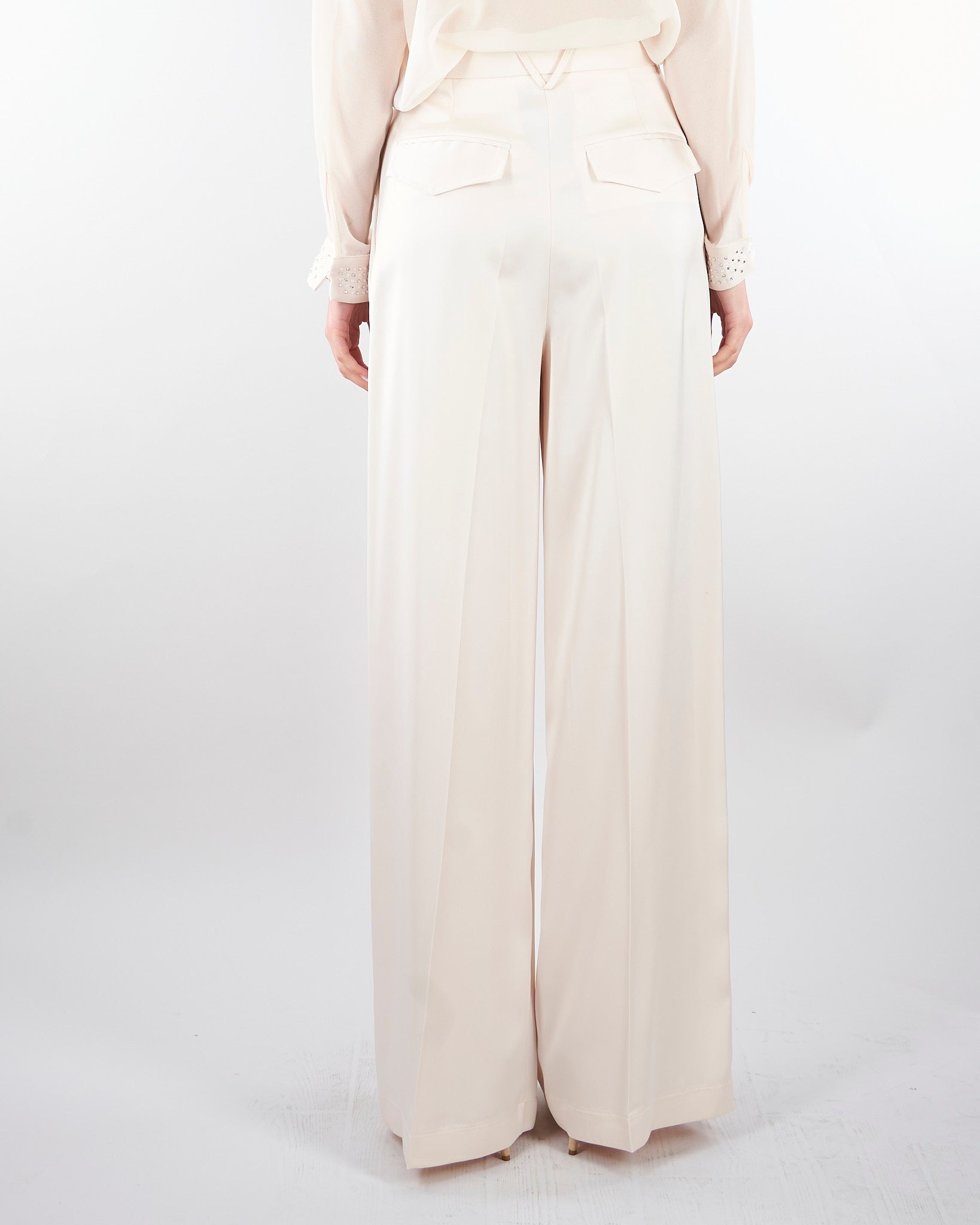 Pantalone Burro in satin con doppia pences PA10301TRAS0040 V0359 SIMONA CORSELLINI 