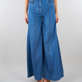 Jeans in Denim wide leg PAT0101C0400007 V0765 SIMONA CORSELLINI 
