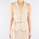 Gilet Beige con cintura TO00201TVIS0025 V0778 SIMONA CORSELLINI 