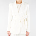 Giacca blazer Bianco ricamata con cintura TE2020 381 TWIN SET 