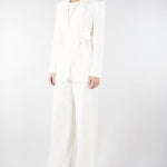 Pantaloni Bianco a palazzo ricamati TE2023 381 TWIN SET 