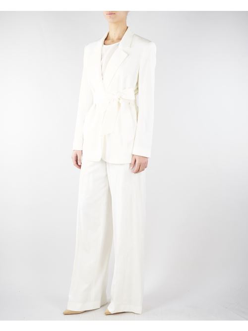 Pantaloni Bianco a palazzo ricamati TE2023 381 TWIN SET 