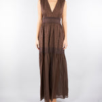 Abito Marro in cotone con ricami pizzo sangallo TF2110 12110 TWIN SET 