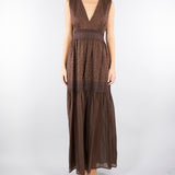 Abito Marro in cotone con ricami pizzo sangallo TF2110 12110 TWIN SET 