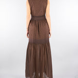 Abito Marro in cotone con ricami pizzo sangallo TF2110 12110 TWIN SET 