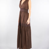 Abito Marro in cotone con ricami pizzo sangallo TF2110 12110 TWIN SET 