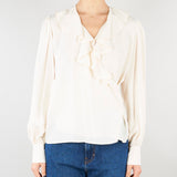 Blusa Panna in crêpe de Chine con volant TP2073 59 TWIN SET 
