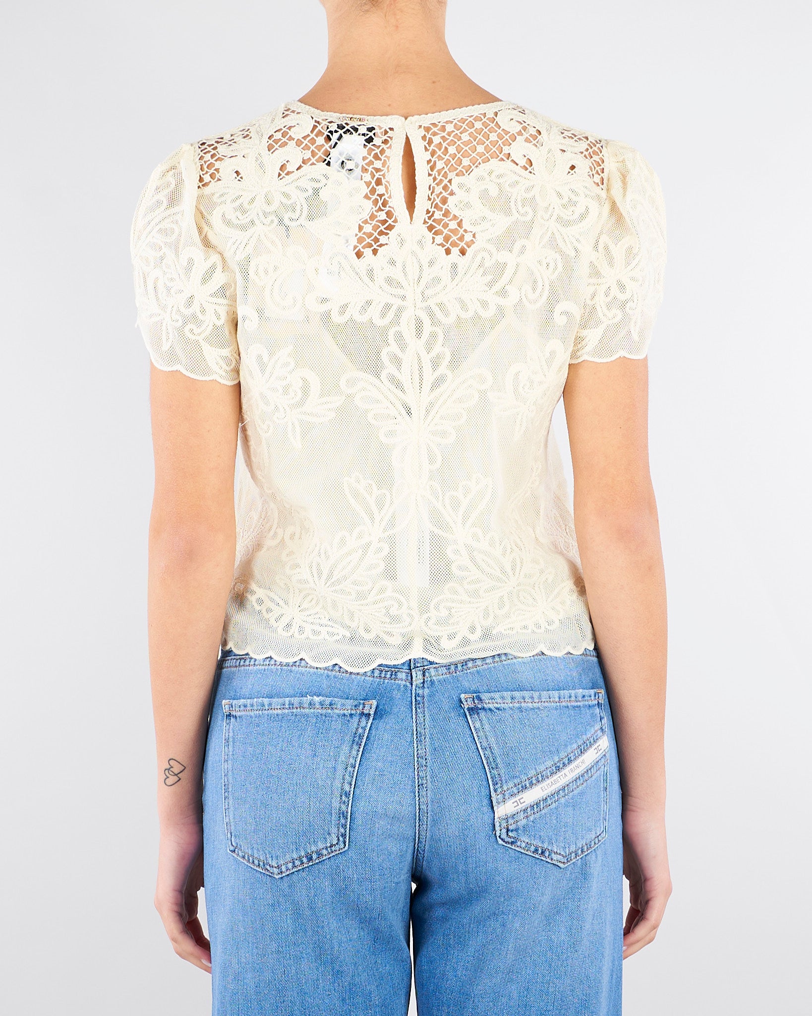 Blusa Burro in mussola con ricamo TP2581 282 TWIN SET 