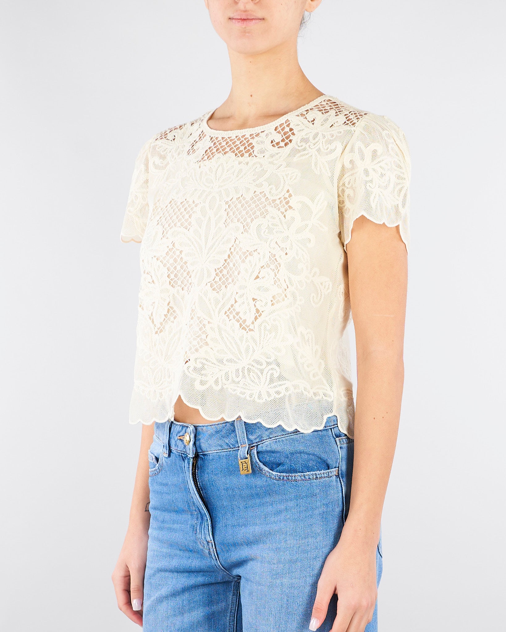 Blusa Burro in mussola con ricamo TP2581 282 TWIN SET 