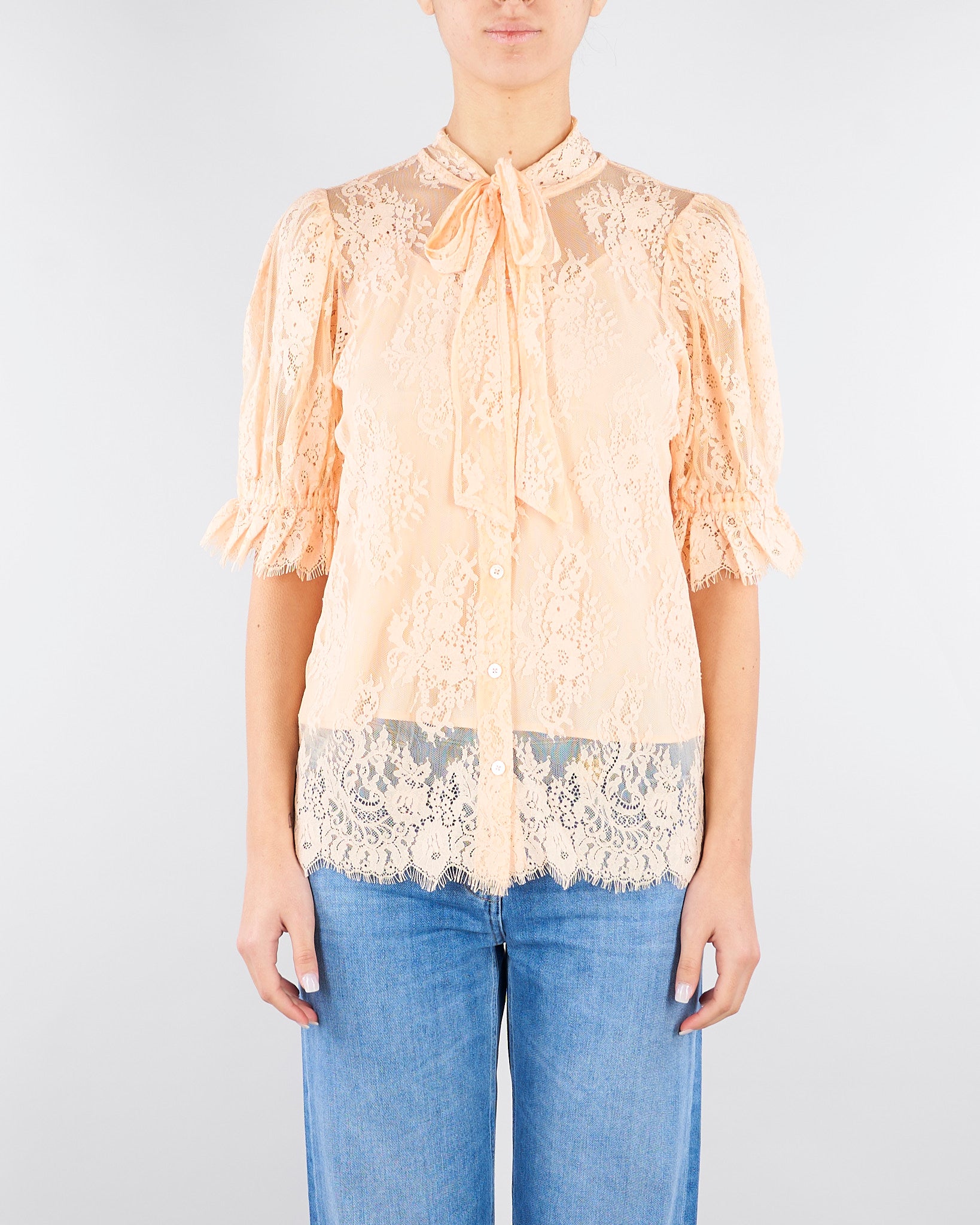 Camicia Pesca in pizzo con fiocco TP2625 11750 TWIN SET 