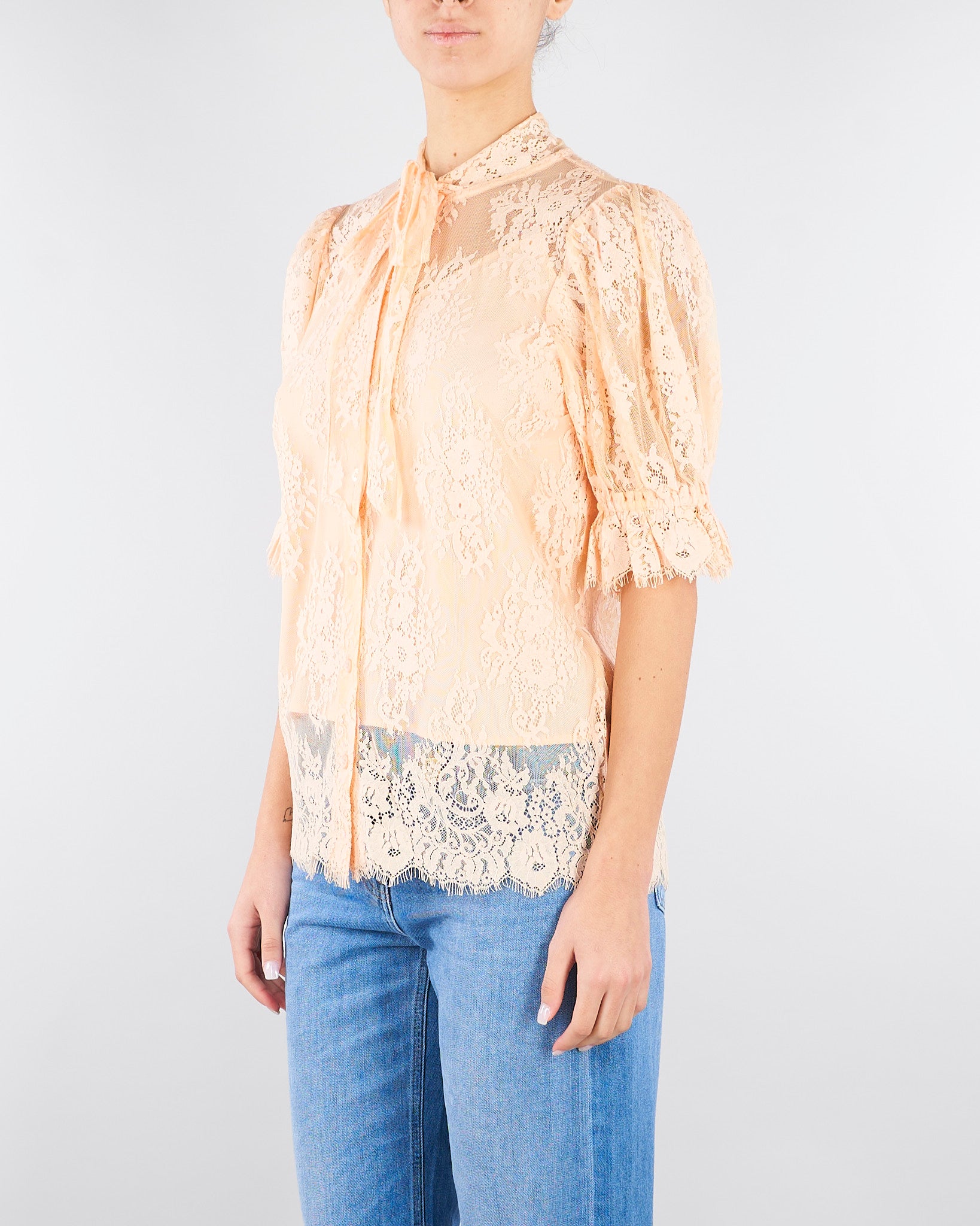 Camicia Pesca in pizzo con fiocco TP2625 11750 TWIN SET 