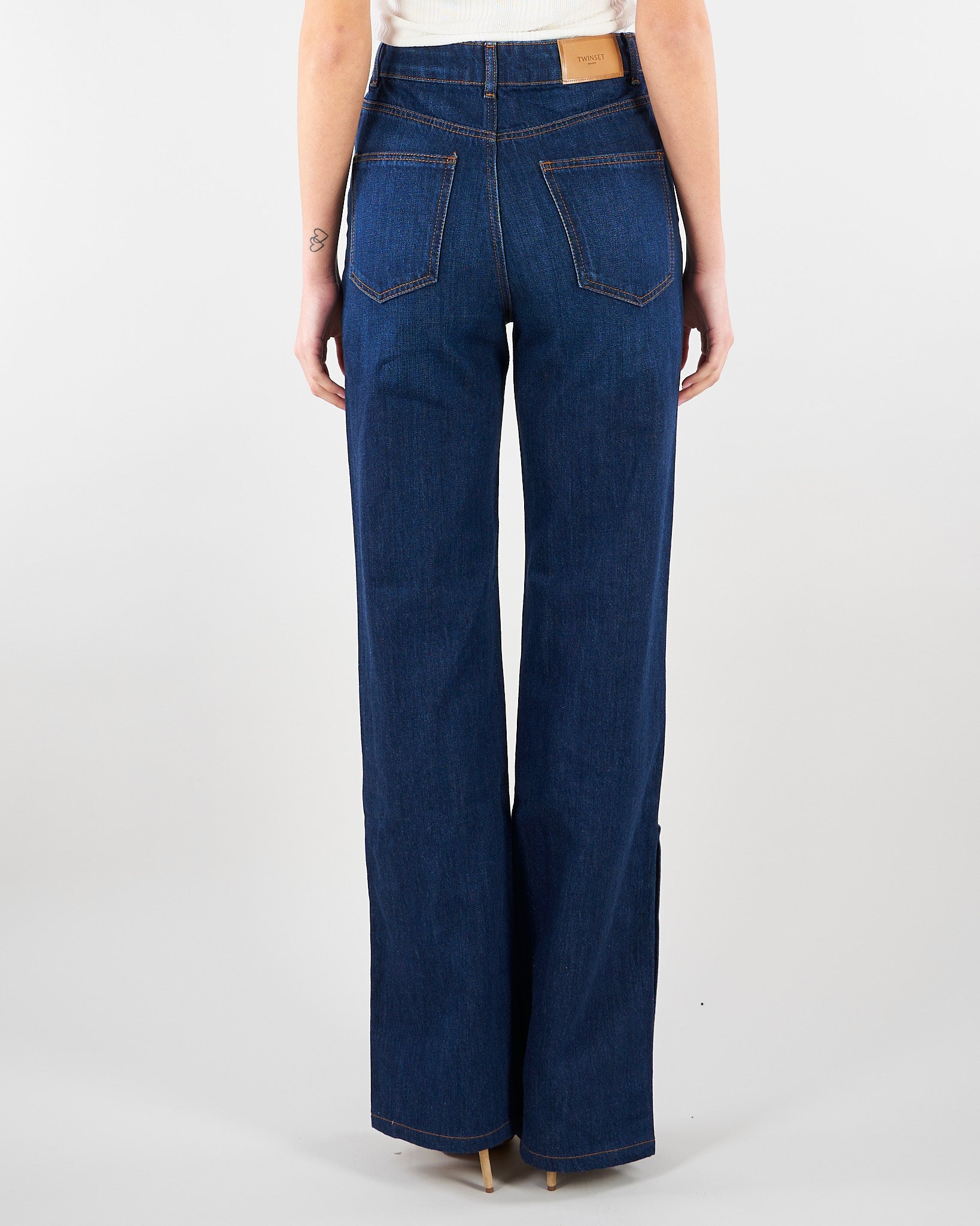 Jeans Denim flare con bottoni gioiello TP2702 12230 TWIN SET 