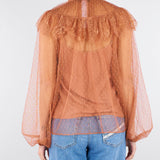 Blusa Terracotta in tulle plumetis e pizzo TP2772 13168 TWIN SET 