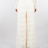 Pantaloni Burro ampi in pizzo macramè TP2901 59 TWIN SET 
