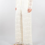 Pantaloni Burro ampi in pizzo macramè TP2901 59 TWIN SET 