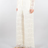 Pantaloni Burro ampi in pizzo macramè TP2901 59 TWIN SET 