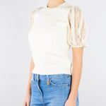 Maglia Burro con maniche corte in pizzo TP3431 59 TWIN SET 
