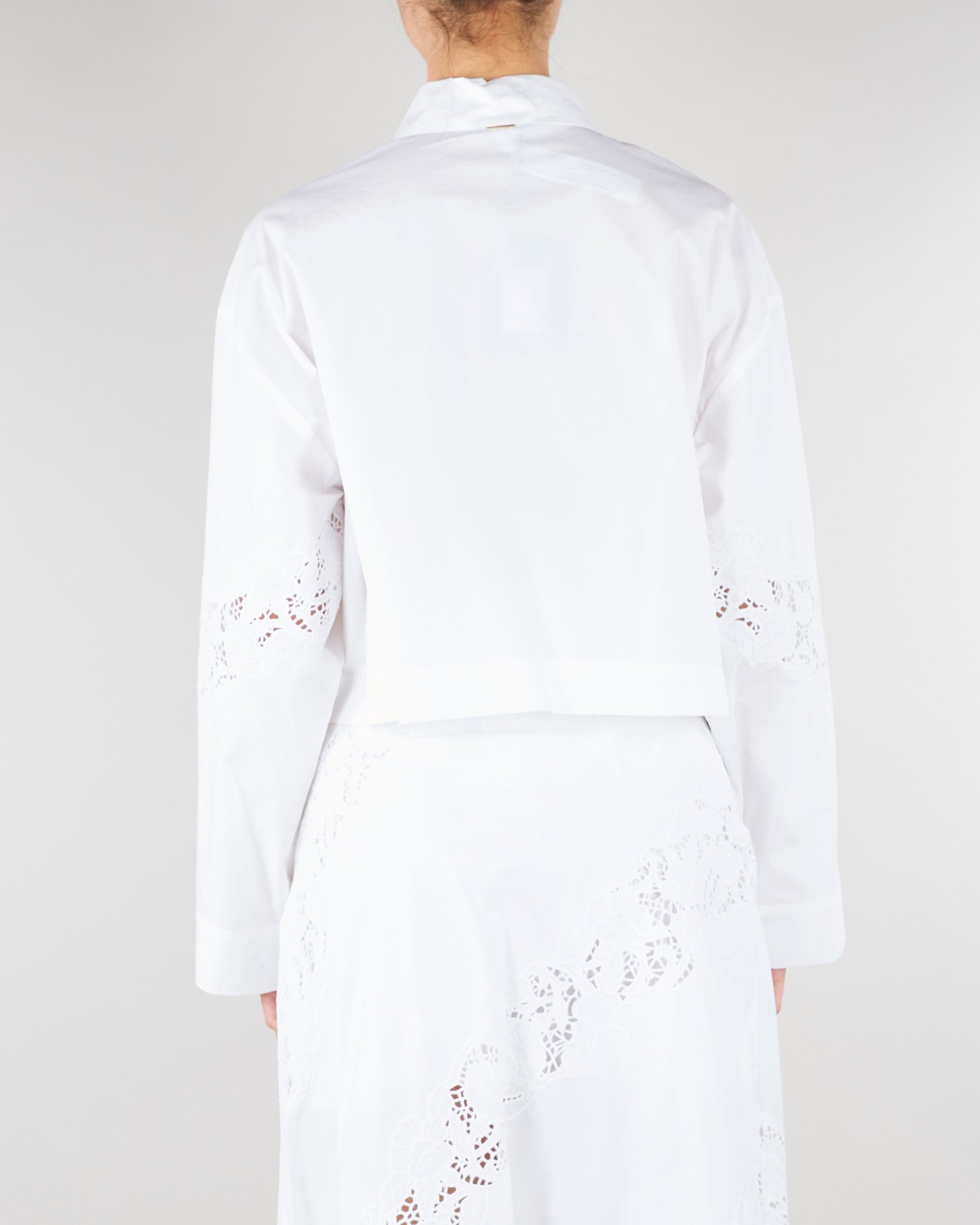 Camicia Bianco in popeline e sangallo TT2031 1 TWIN SET 
