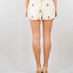 Shorts Crema in ramiè con ricami ciliegie TT2421 13577 TWIN SET 