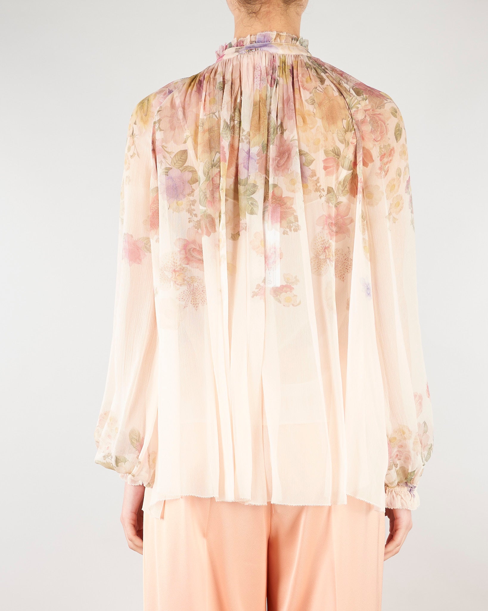 Blusa Rosa in creponne a fiori TT2562 13588 TWIN SET 