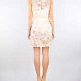 Abito Rosa corto in lino a fiori con ricamo TT2571 13588 TWIN SET 