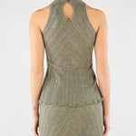 Top halter Verde in maglia di lino con lurex TT3210 13565 TWIN SET 