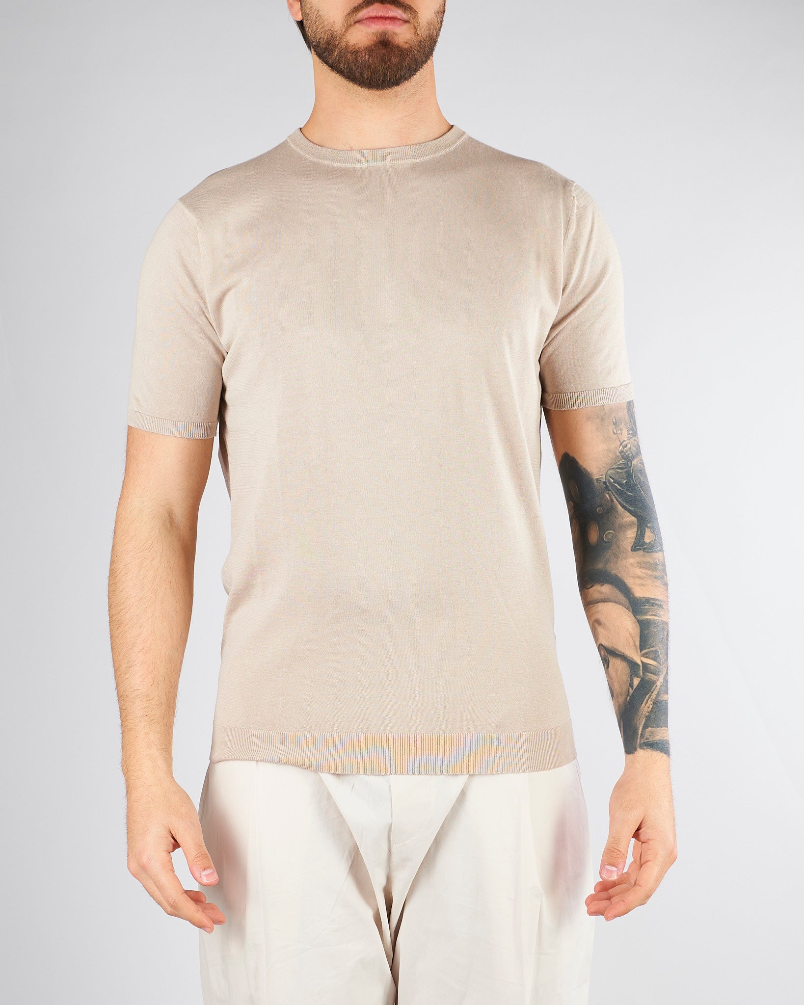 Maglia Beige in misto cotone e seta U0288M5208 15 UNGARO 