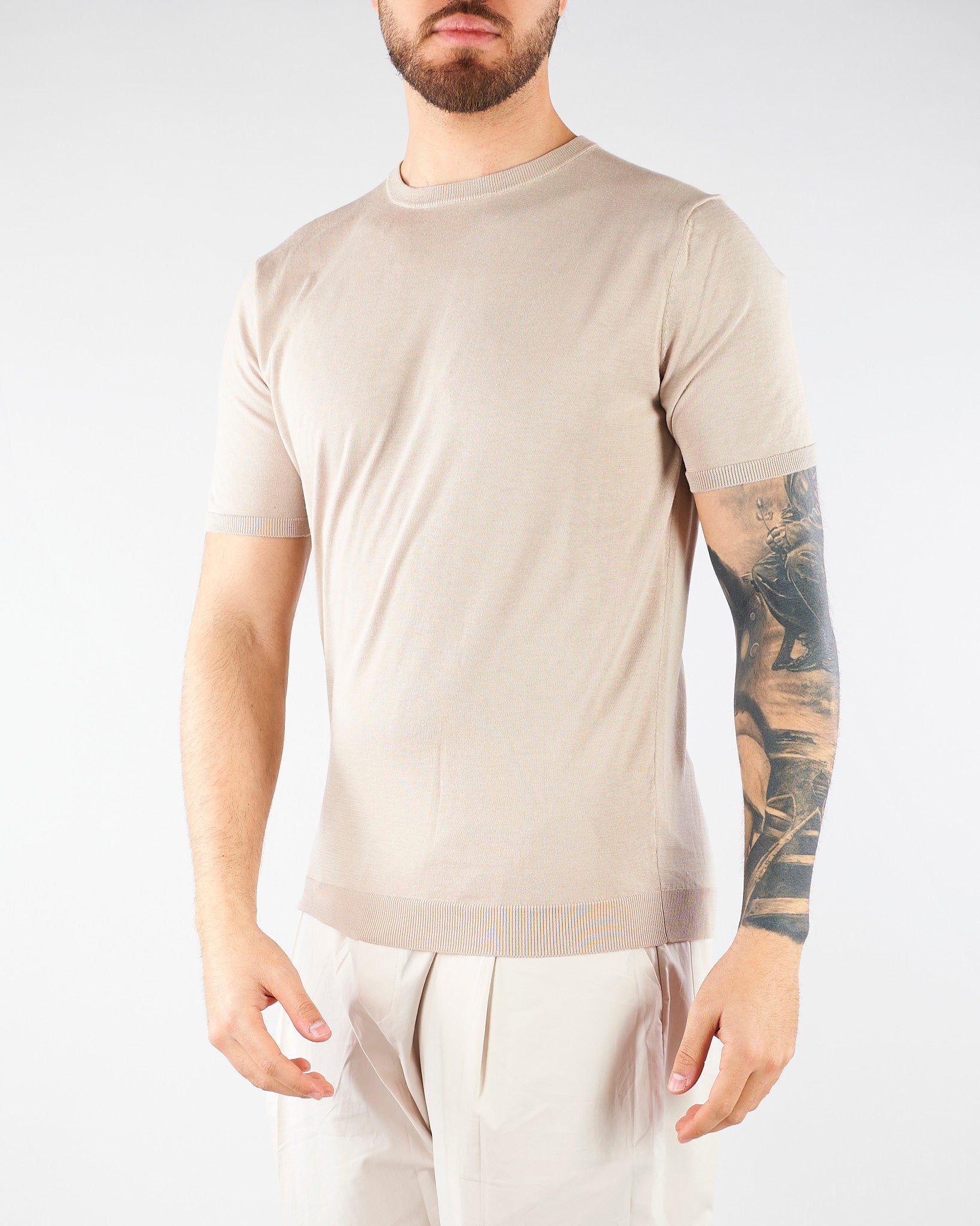 Maglia Beige in misto cotone e seta U0288M5208 15 UNGARO 