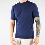 Maglia Blu in misto cotone e seta U0288M5208 54 UNGARO 