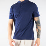 Maglia Polo Blu in misto cotone e seta U0290M5208 50 UNGARO 