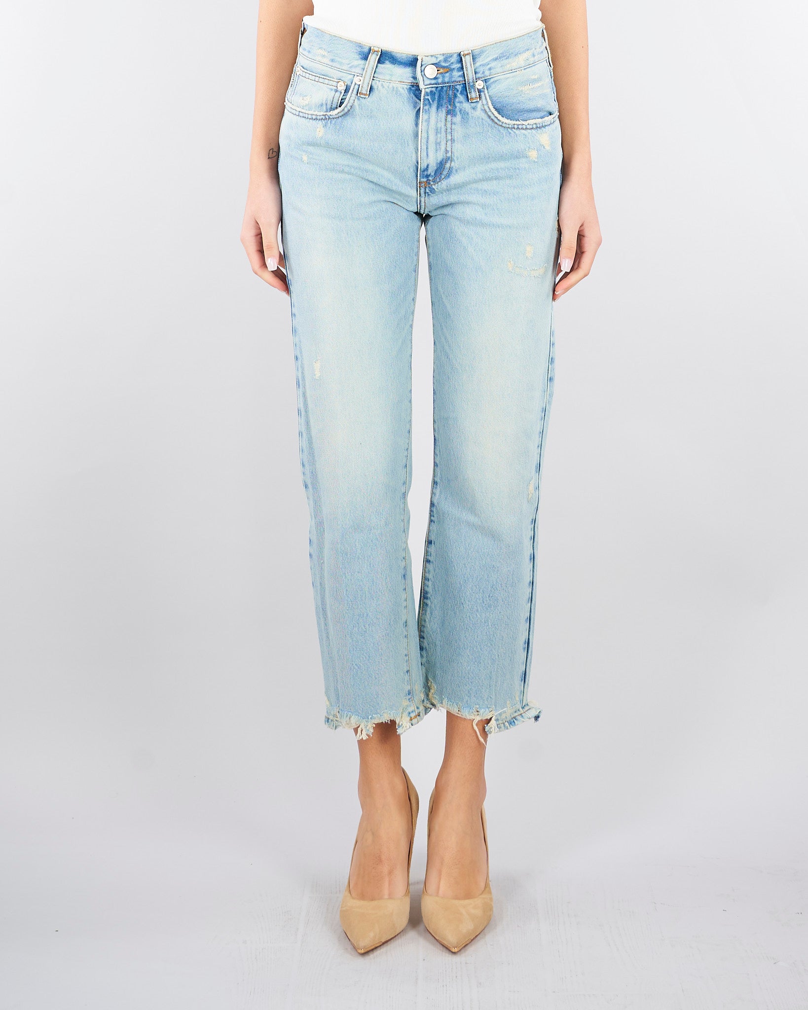 Jeans cropped con fondo a taglio vivo DAB5121 47 VICOLO 