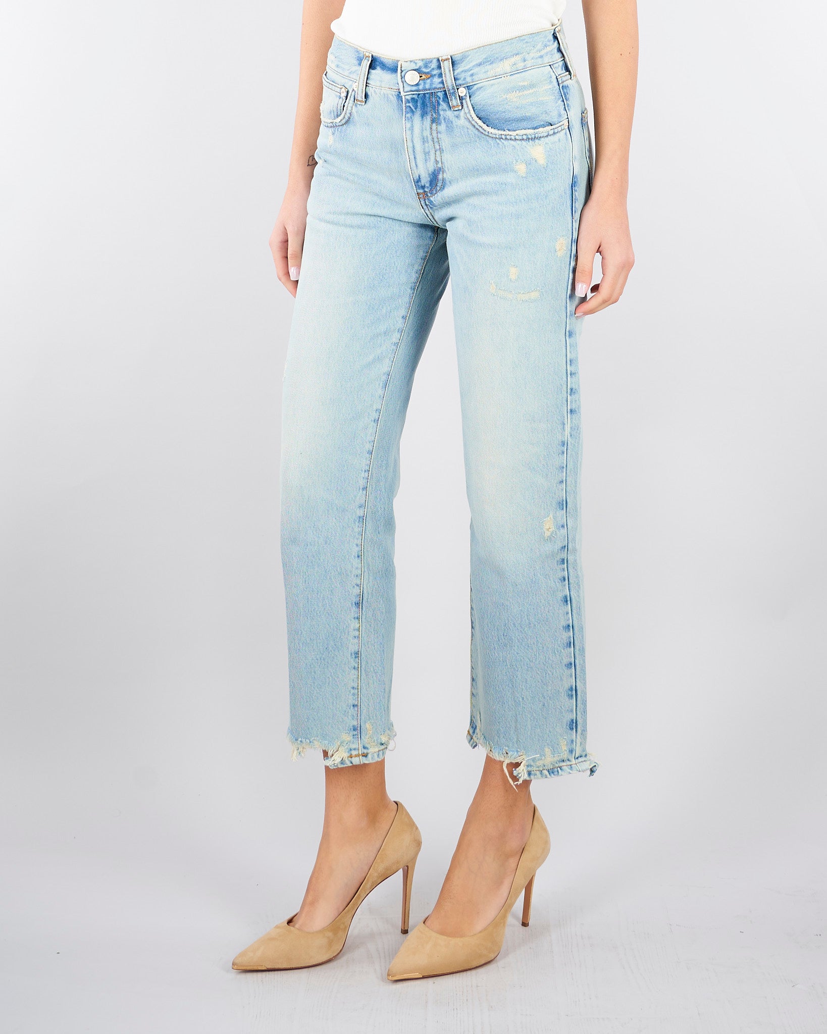 Jeans cropped con fondo a taglio vivo DAB5121 47 VICOLO 