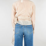 Camicia Mandorla in organza con fiocco TAB0154 03 VICOLO 