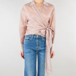 Camicia Cipria in organza con fiocco TAB0154 14 VICOLO 