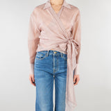 Camicia Cipria in organza con fiocco TAB0154 14 VICOLO 