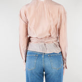 Camicia Cipria in organza con fiocco TAB0154 14 VICOLO 
