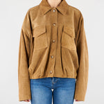 Bomber Scamosciato in Pelle Tabacco con Tasche TAB0171 07 VICOLO 
