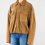 Bomber Scamosciato in Pelle Tabacco con Tasche TAB0171 07 VICOLO 