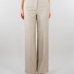 Pantalone Gessato Beige wide leg TAB0227 35 VICOLO 