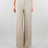 Pantalone Gessato Beige wide leg TAB0227 35 VICOLO 