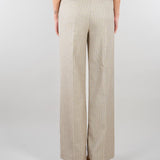 Pantalone Gessato Beige wide leg TAB0227 35 VICOLO 