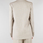 Blazer Doppiopetto Gessato Beige Collo a Lancia TAB0228 35 VICOLO 
