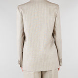 Blazer Doppiopetto Gessato Beige Collo a Lancia TAB0228 35 VICOLO 