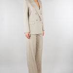 Blazer Doppiopetto Gessato Beige Collo a Lancia TAB0228 35 VICOLO 