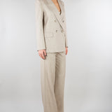 Blazer Doppiopetto Gessato Beige Collo a Lancia TAB0228 35 VICOLO 